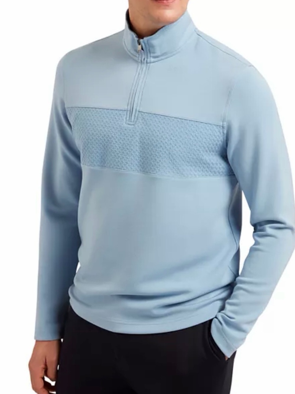 Ted Baker Men's Pale Blue Half-Zip Shirt Jacket Size 4=US Size Large
